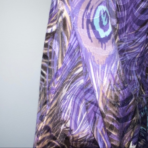 Tory Burch Silk Blend Peacock Feather Dress EUC Size 4 - Picture 7 of 9